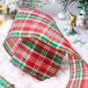 Ribbon Wire Crimping Ribbon Wire Linen Ribbon Decoration Colorful Snowflake Plaid Christmas Material DIY Handmade 10/25Yards