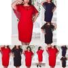 Damska Modna Sukienka Plus Size 6XL z Wycięciami, Krótkim Rękawem, Jednokolorowa, Dla Swobodnego Stylu**