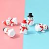 50pcs Mini Snowman Figurines Decoration,Christmas Tiny Resin Snowman Ornament with Hat for Christmas Micro Landscape Ornament