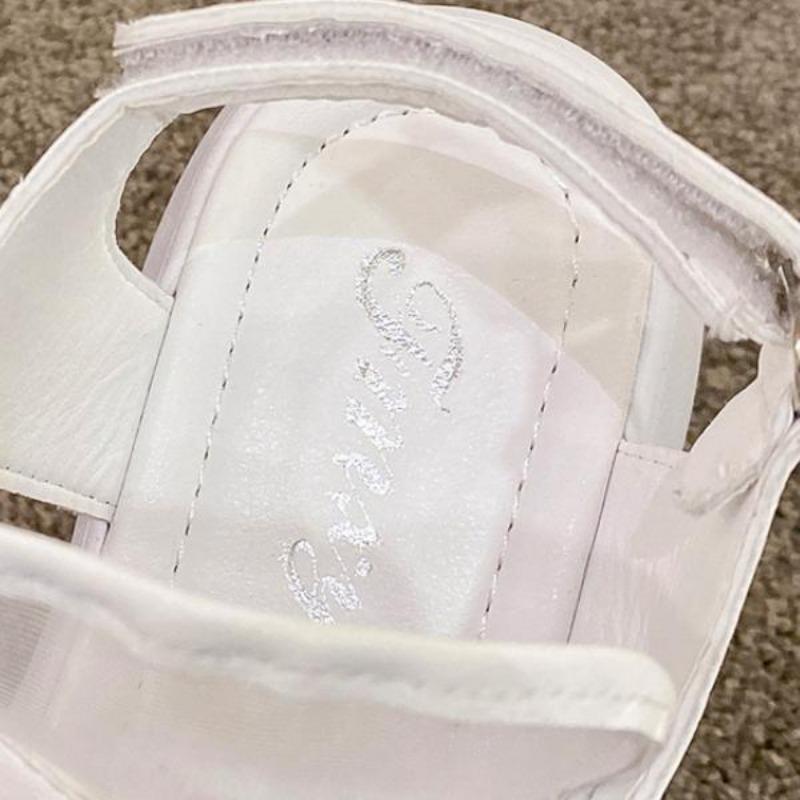 Sandals Women Summer New Fashion Thick-bottomed Breathable Yarn Mesh Magic Paste Roman Sandals