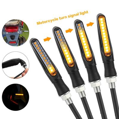 2pcs/4pcs Motorcycle LED Turn Signal Light Universal DRL Amber Flowing Blinker Indicator Motorcycle Flashing Light Tail Lamp