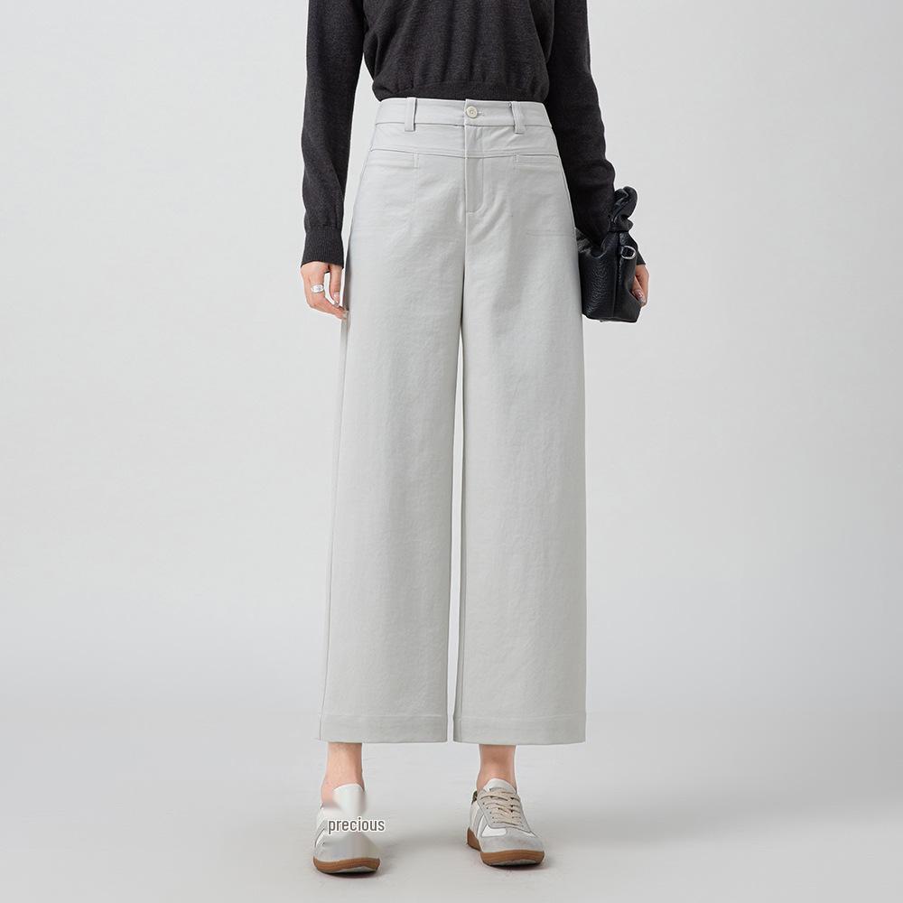 

Han Shi Yi Ren High Waist Petite Slimming Women s Wide-Leg Pants, Straight-Leg Nine-Point, Spring 2026 Collection. 30