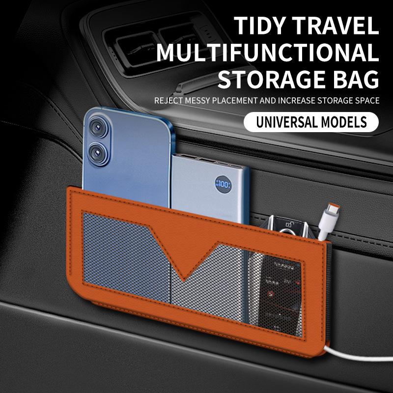 Multifunktionaler Auto-Aufbewahrungs-Organizer: Handyhalter, Klebenetz-Tasche, Hängende Aufbewahrungsbox