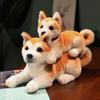 Akita Dog Plush Toy – Cute Brown Shiba Inu Puppy with Bell