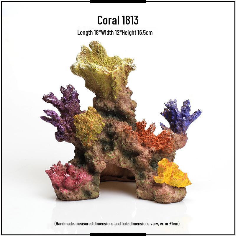 Cross-Border Aquarium Decor Set: Simulated Coral Reef Rock & Hideaway Ornament