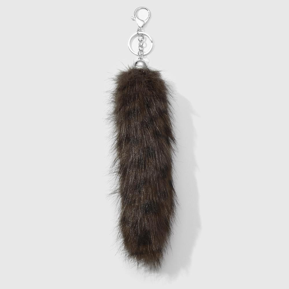 Retro Tail Hanging Keychain Long Hair Plush Tail Keyring Sweet Cool Bag Charms  Purse Handbag