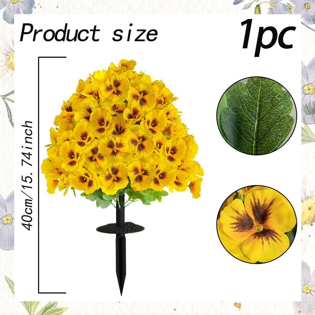 Künstliche Stiefmütterchen Schmetterlingsblume Gartenspieß für Außendekoration
