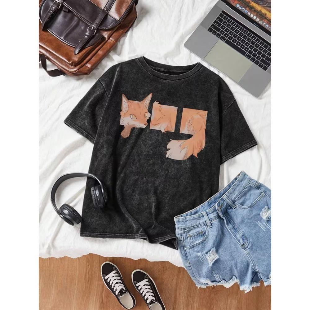 Summer Cartoon Bunny Rabbit Print T-Shirt Funny Cute Animal Graphic Casual Crew Neck Short Sleeve Tee for Men Women