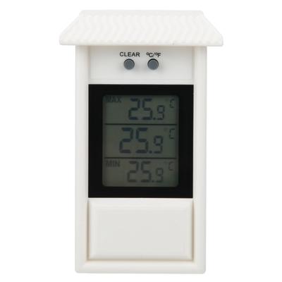 Digital Thermometer Outdoor Garden Waterproof Thermometer White Temperature Gauge with Hook
