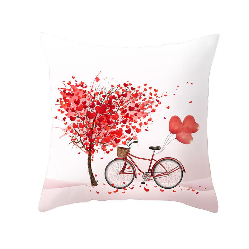 Valentine's Day Love Tree Series Peach Skin Pillowcase Valentine's Day Sofa Pillowcase Home Fabric