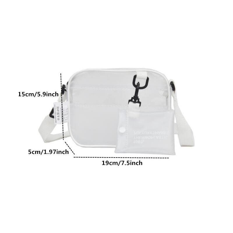 Lässige durchsichtige PVC-Tasche Damen Umhängetaschen Gelee Kleine Handytaschen Schultertasche Handtasche Kartenhalter Durchsichtige Damen Geldbörse