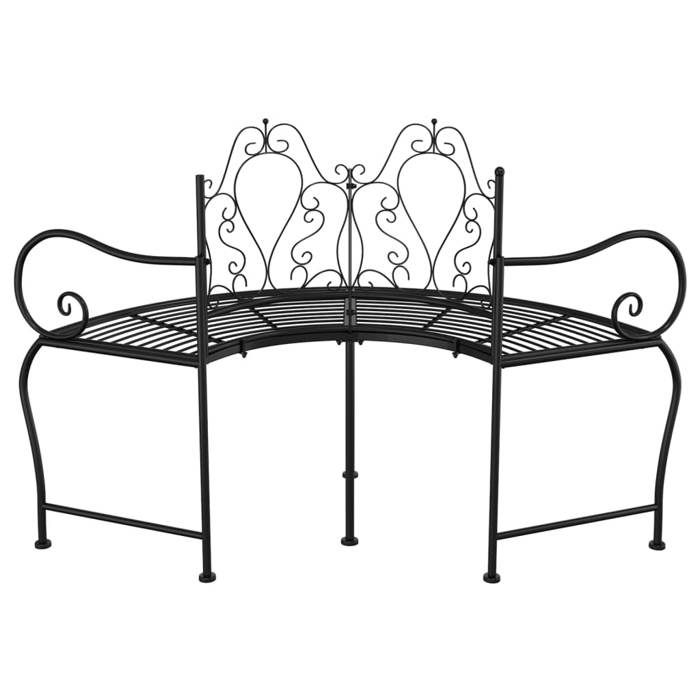 Tree Trunk Bench - 150 Cm - Black - Steel - Weather Resistant