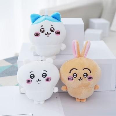 ** New Chiikawa Series Plush Doll Pendant | Cute Cartoon Hachiware  Hanging Keychain Plush Doll Accessories Birthday Gift