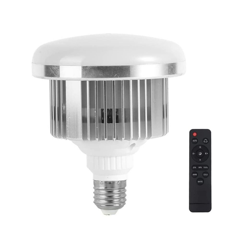 85W 110~220V LED Light Bulb 3000K-6500K Warm/White/Warm White Light Photography Lamp Bulb E27 Mount With Remote Control