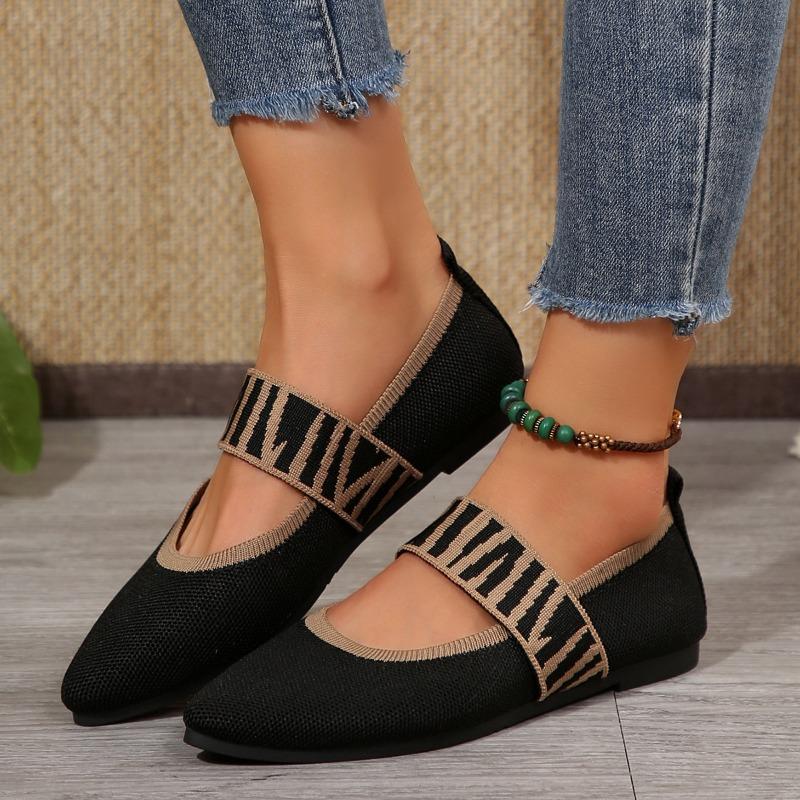 Flat Flying Weave Pointed Shallow Single Shoes Women's Breathable