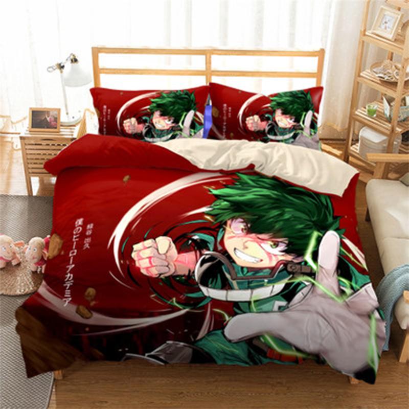 Japan Anime My Hero Academia 3D Printed Bedding Set Cartoon Duvet Covers Pillowcases Comforter Bedding Set Bedclothes Bed Linen