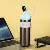 JUSTINLAU Thermosflaschen Becher für Kinder Becher mit Strohhalm Schräger Mund Edelstahl Autobecher Reise-Thermoskanne Thermos-Wasserflaschen