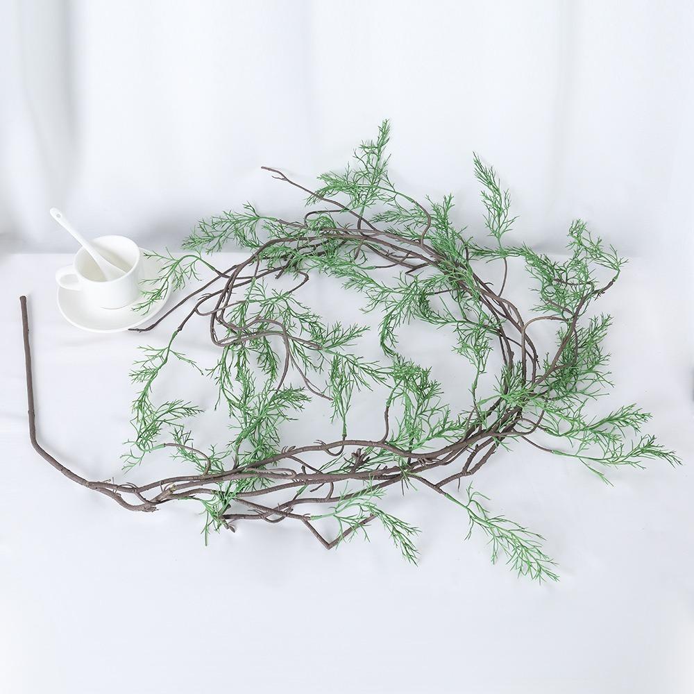 Simulated Green Artificial Black Bone Vine Evergreen Flexible Fake Hanging Ivy Plants Built-in Wire DIY Ornamental Vines Garden