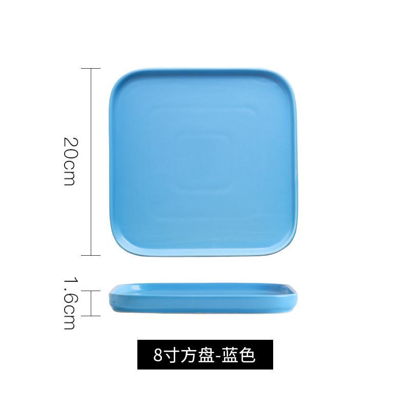 Nordic Restaurant Household Steak Plate Square Pizza Plate Pasta Plate Heart Plate Creative Tableware Microwave Oven