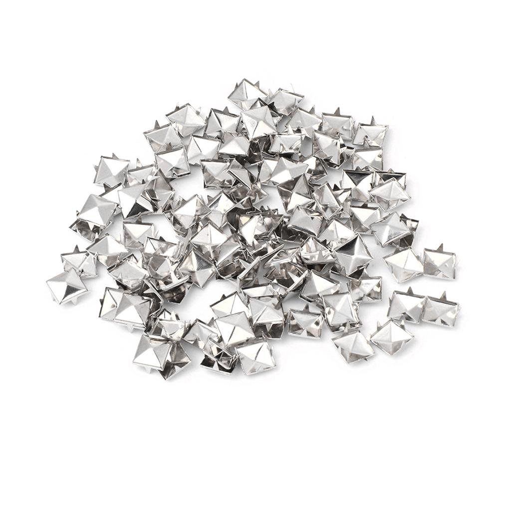 100pcs Square Rivet Metal Studs Spikes Nail Punk Shoes Belt Clothing Decor DIY