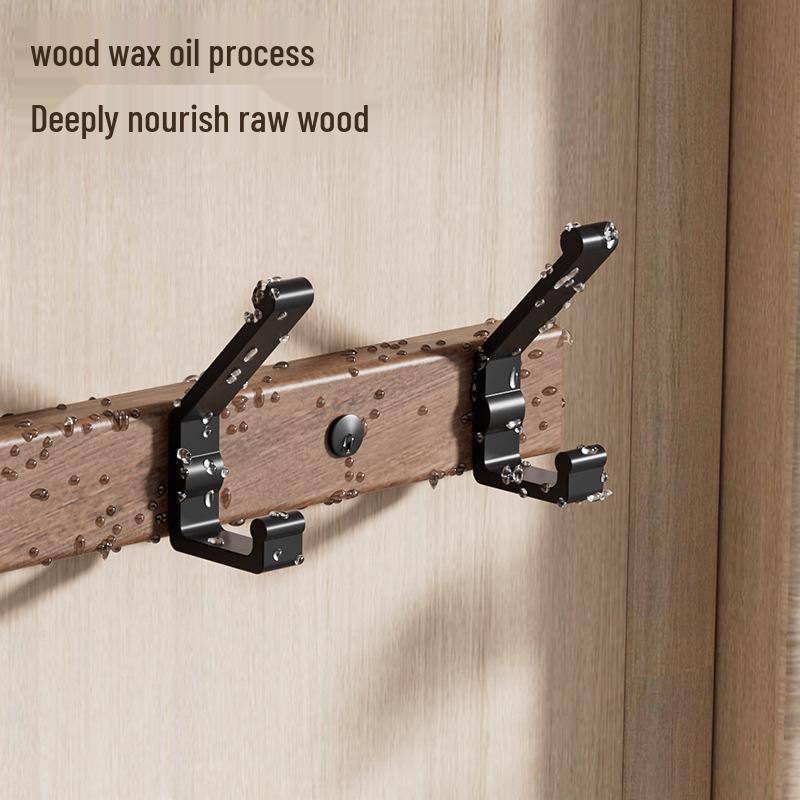 Walnut Strong Load-Bearing Door & Wall Hook Rack