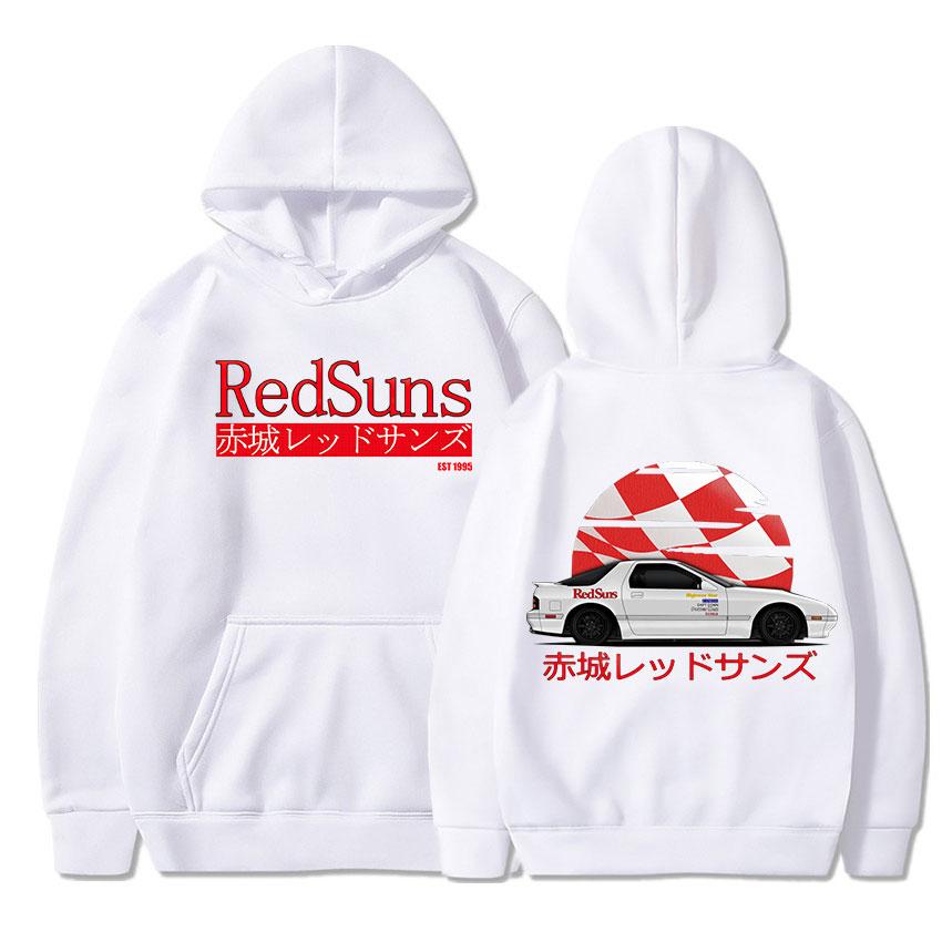 Initial D Drift Akagi RedSuns Hoodie Japanese Anime AE86 Unisex Women Fashion Hoodies Streetwear JDM Automobile Culture Sweatshirts