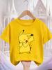 Pikachu Kids T Shirt 3-14Y Boys Girls Summer Cute Kawaii Crew Neck Fashion Street Hot Cartoon Casual Children