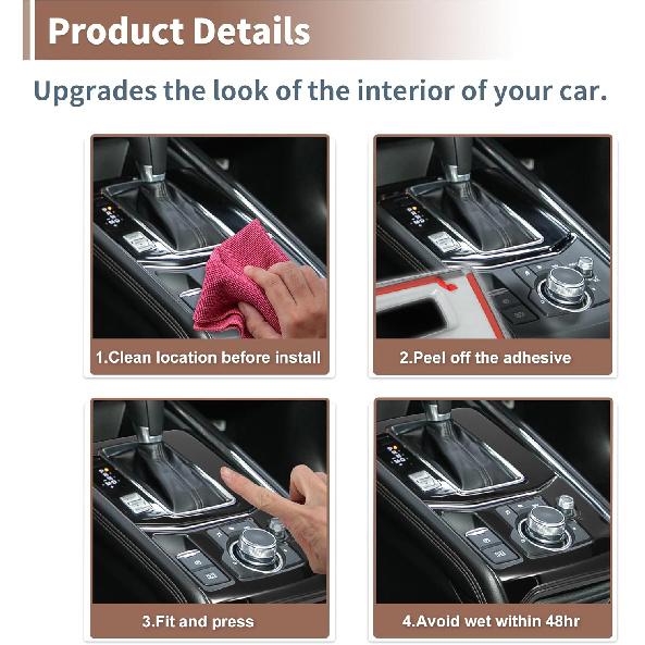 Gear Shift Frame Cover Decoration Set for Mazda CX-5 2017 2018 2019 2020 2021 2022 Car Interior Trim Accessory Black