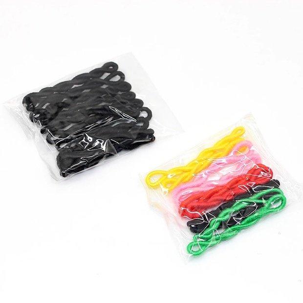 

Набор из 100 штук старомодных черных резинок для волос - маленькие резинки для женских волос Medium Colorful - Length 5.8cm; 100 pieces