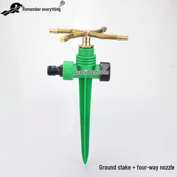 Dual-Use Ground Stake Rotating Sprinkler Head for Lawn Watering
