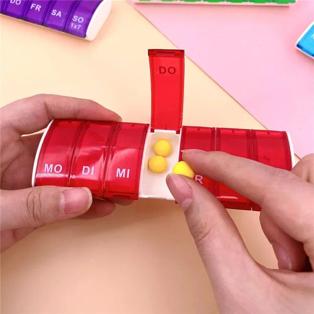 1PC Portable 7 Days Weekly Tablet Pill Medicine Box Holder Storage Organizer Container Case Pill Box Splitters