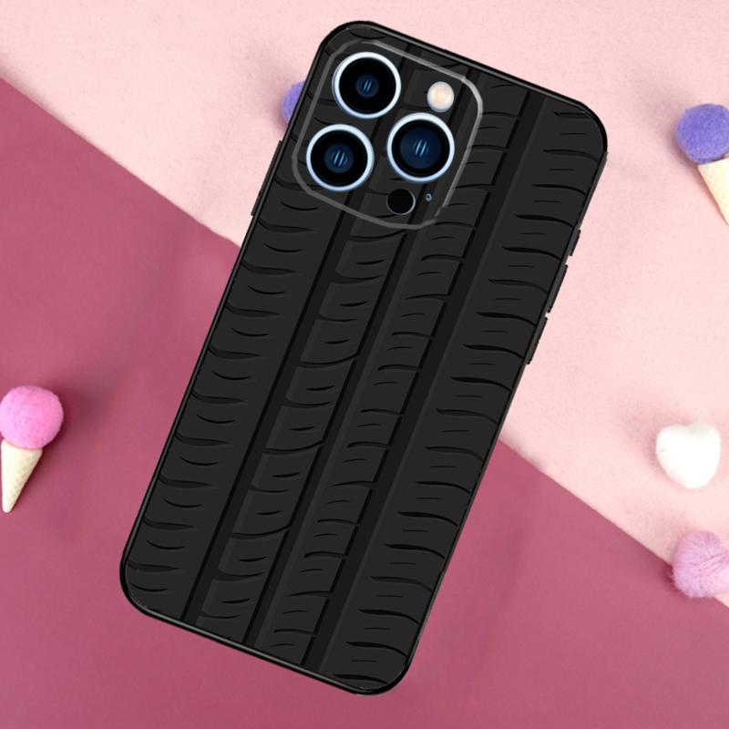 

Black Tyre Tread Texture Case For iPhone 15 16 Pro Max 11 12 13 Mini 14 15 Pro Max 15 Plus XR 16e Phone Back Cover iPhone 14