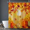 Halloween Maple Leaves Washable Dirt-Resistant Shower Curtain Shower Head Waterproof Polyester Bath Curtain For Home Decor