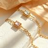 Stainless Steel Cube Sugar Bracelet Women Inlaid Color Zircon Dopamine Bangle Exquisite Versatile Daily Jewelry Accessories Gift