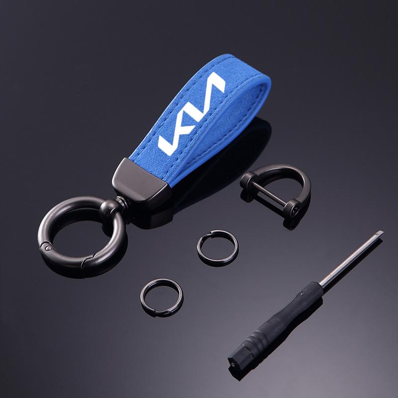 2026 Hot Car Sticker Car Keychain Pendant Suede Keyring for women's and Men's gifts Fashion For KIA RIO 2 3 4 5 Xline x line Car