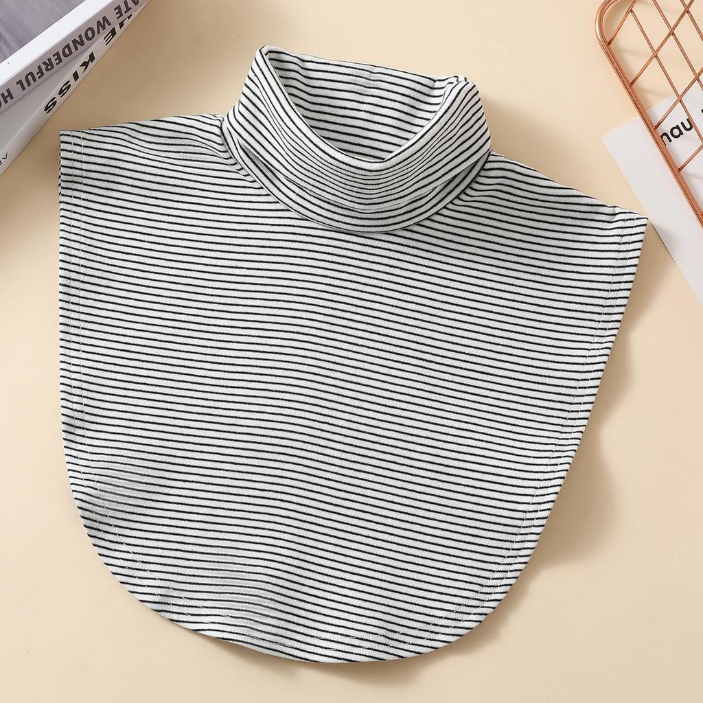 Knitted High Neck Fake Collar Women's Fashionable and Versatile Warm Neck Protection Scarf Elastic Jersey Turtleneck