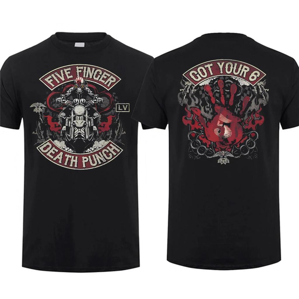Fashion Men T Shirt Double-sided No Regrets Black By Five Finger Death Punch T-shirt Graphic Youth Cloth Streetwear Very Cool