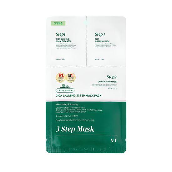 VT Cosmetics CICA Calming 3 Step Mask Pack Soothing Hydrating Centella Sheet Mask