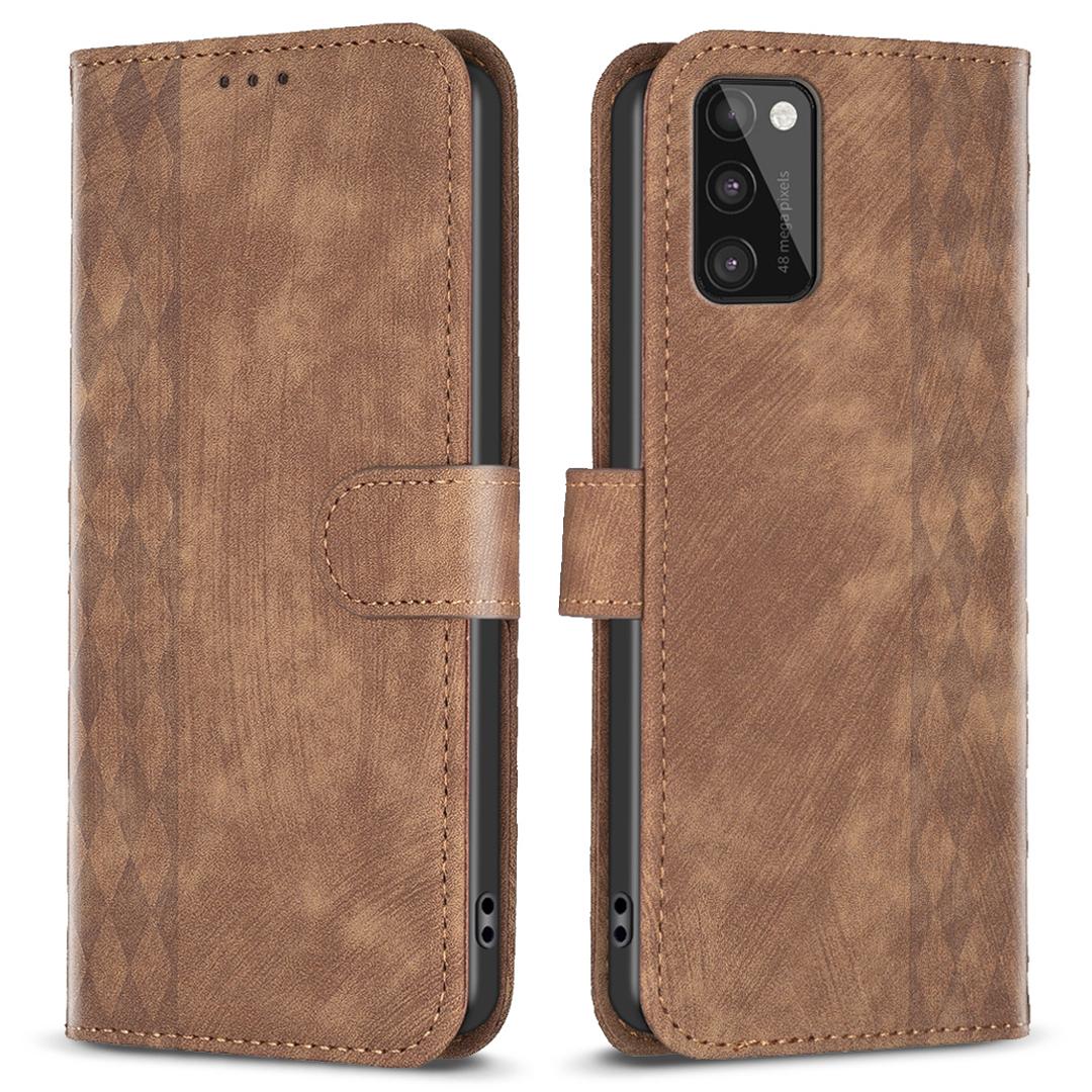 

Для Samsung Galaxy A41 (Глобальная версия) Чехол с тисненым узором, подставка, кошелек, магнитная застежка, чехол для телефона Brown