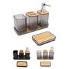 Bathroom Accessories Set Bath Ensemble Set with Toothbrush Holder Cup Lotion Bottles Soap Dish Tray