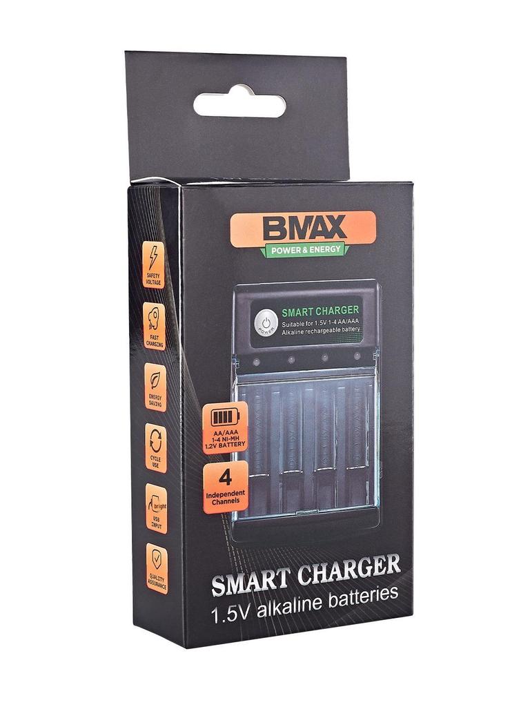 USB Charger for 1.5V Alkaline Rechargeable AA & AAA Batteries, 4-Slot Independent Charging Dock