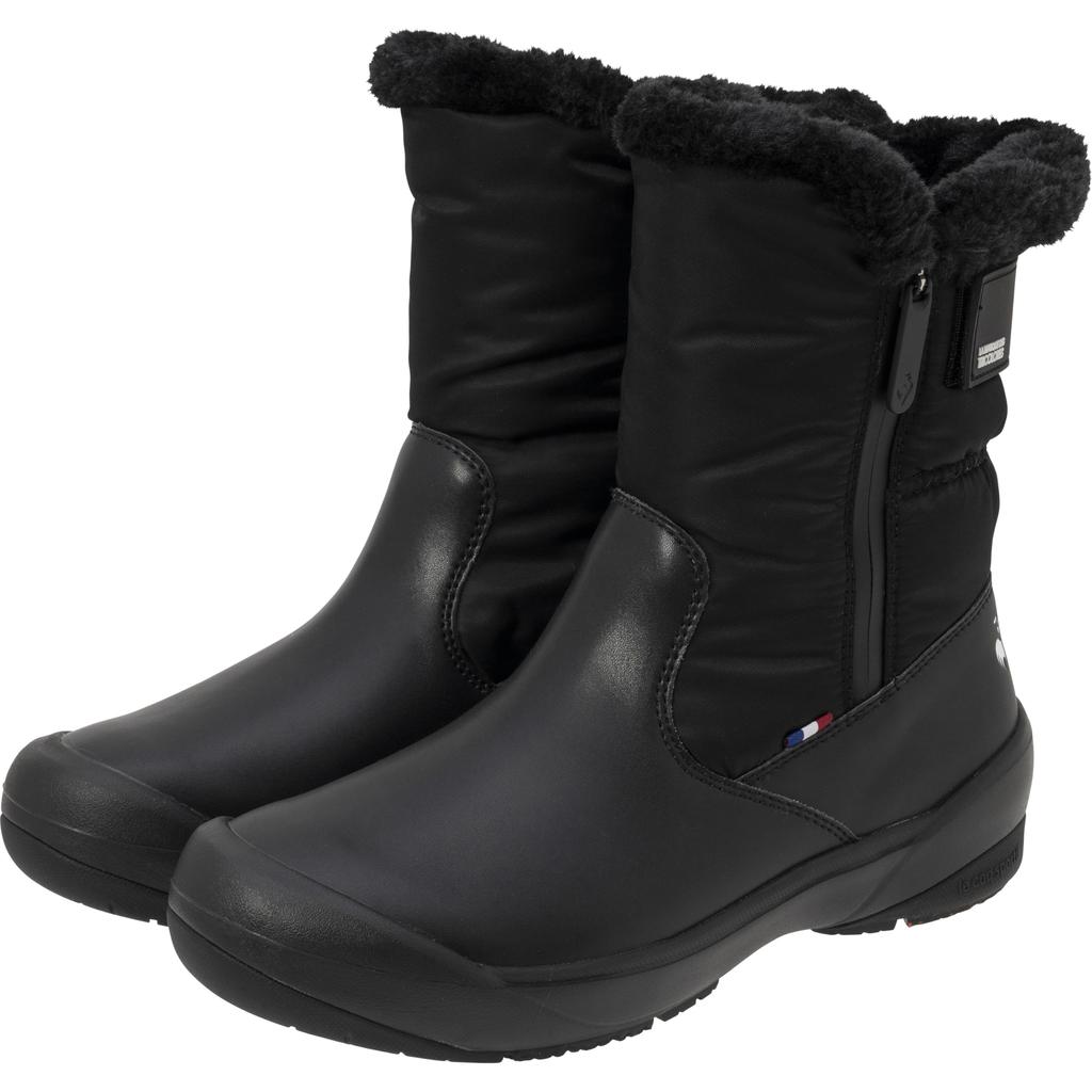 Le Coq Sportif Larcie III Winter Snow and Ice Highly Heat and BK00 Women's Boots, Resistant, Anti-Slip, Waterproof, Heat-Generating, Storage,