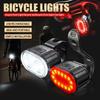 USB Rechargeable Bicycle Lights Bike Safety Warning Lamp Outdoor Waterproof Cycling Flashlight For Mountain And Road Bikes