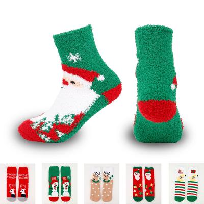 Gemütliche Rentier Korallenfleece Weihnachtsstrümpfe - Warm, Niedlich, Wadenlang, Schlaf-Bodenstrümpfe