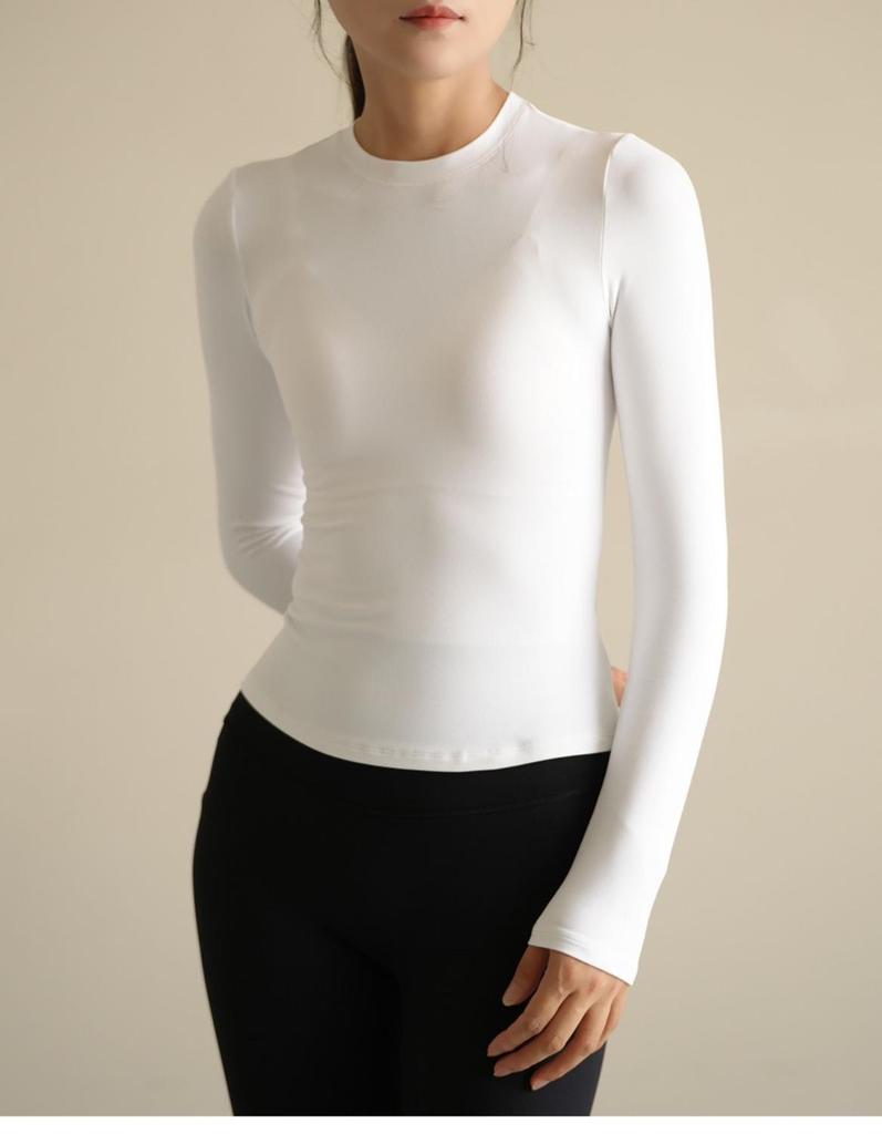 Women's Slim Fit Long Sleeve Sports Top for Running & Yoga - Spring/Autumn Style