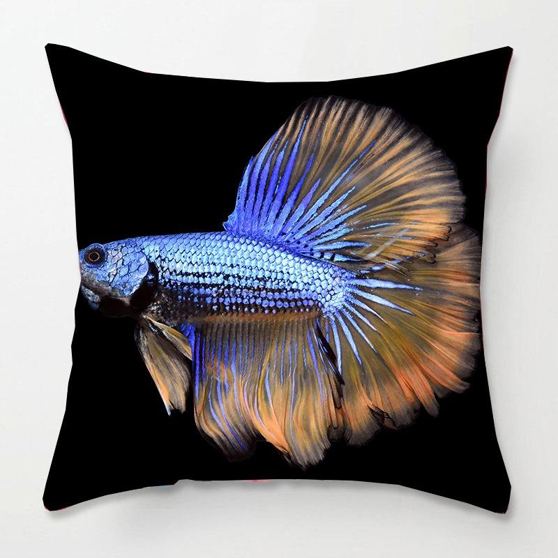 Tatami Bedside Square Pillow Animal Fish Print Pillow Case Home Sofa Pillow Cushion