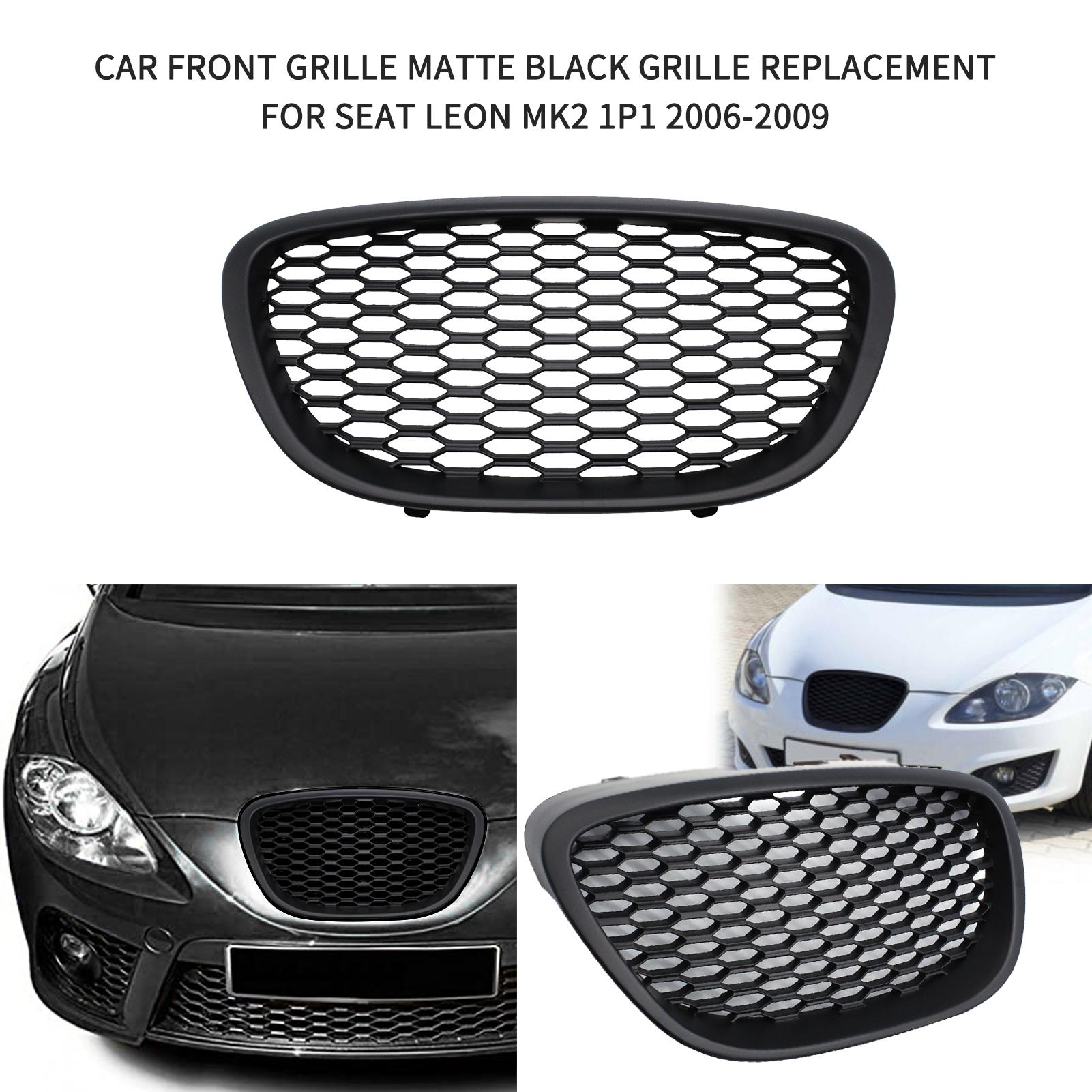 

Matte Black Car Front Grill Replacement for MK2 1P1 2006-2009 with ABS material, cellular ventilation