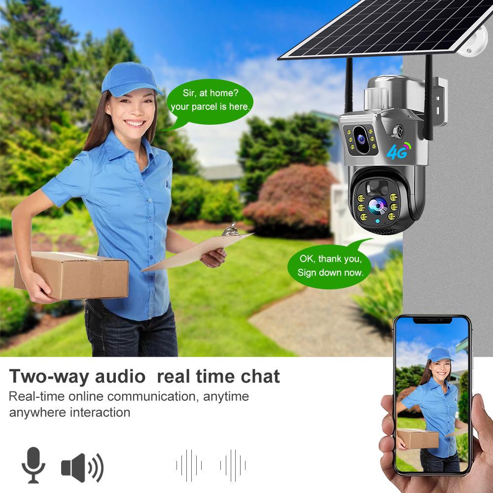 Solar-Powered Outdoor Night Vision Camera with HD Color & 4G Remote Control