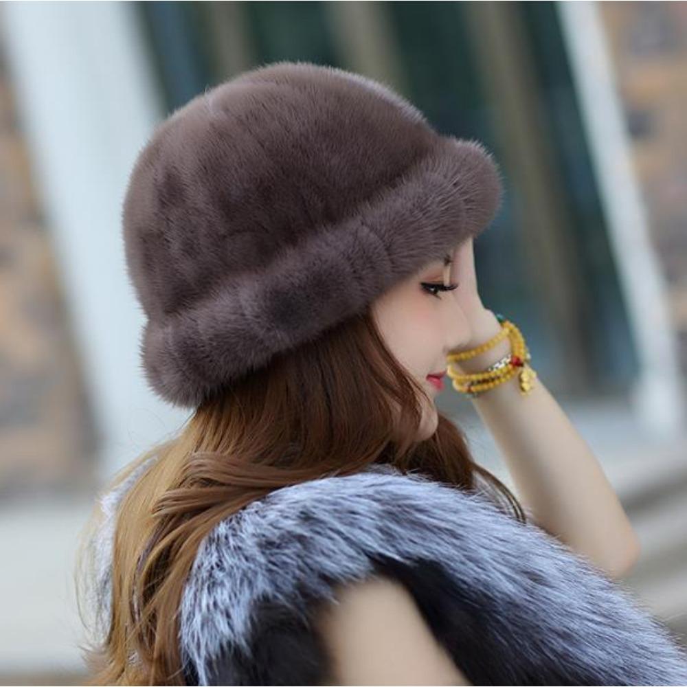 Ladies Winter Imitation Mink Hat Fur Fur Fur Outdoor Fashion Cotton Hat Top Hat Jazz Hat Warm