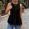 Women's Color Pleated Slimming Loose Vest Shirt